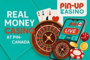 Pin Up Casino Canada - real money table games with roulette, cards, dice and chips